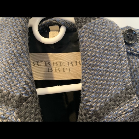 Authentic Burberry Brit Check Wool Coat 8 10 42 - Picture 9 of 9